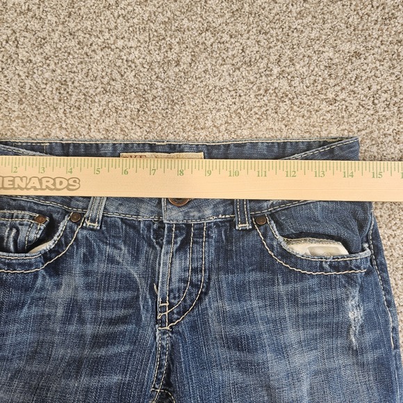 BKE Jeans Womens 27 Blue Culture Crop Capri Mid Rise Distressed Denim A6 - Picture 9 of 16